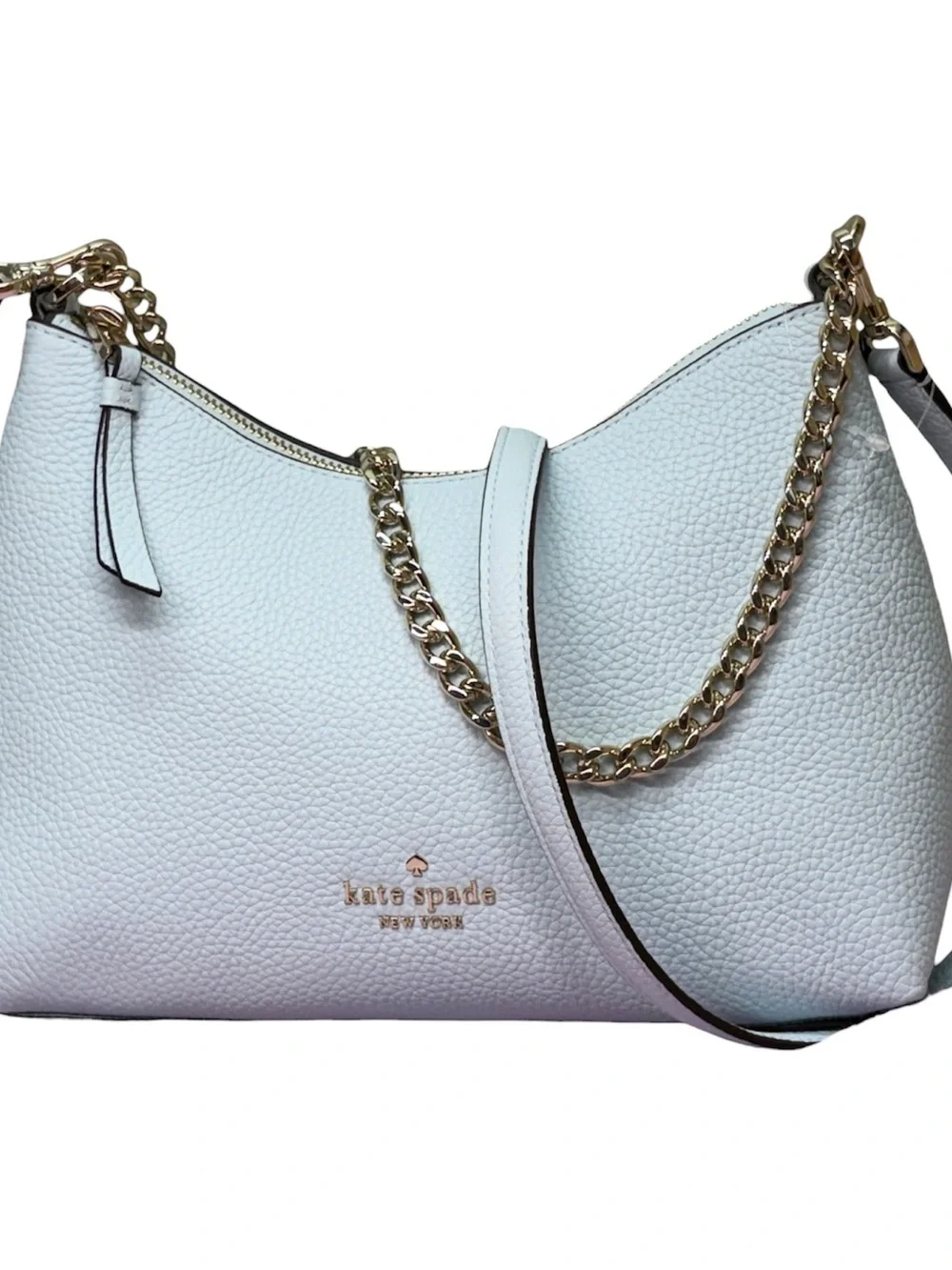 Kate Spade New York Pebbled Leather Convertible Crossbody Bag in Crisp Sky NWT‎
